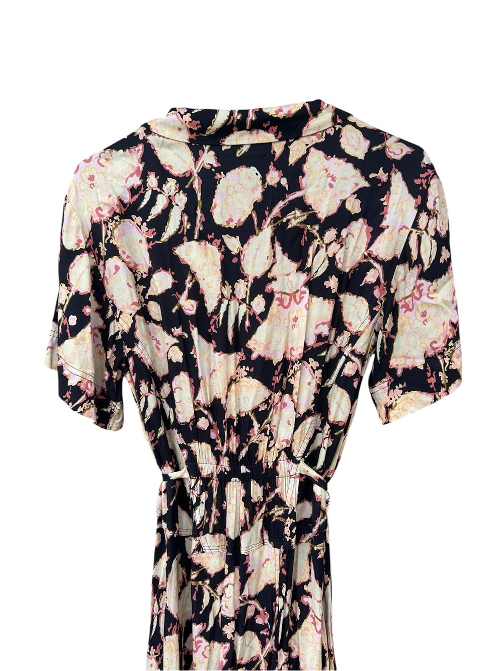 A.L.C. Emery Maritime Navy and Blush Floral High-Low Wrap Dress - Size 12 - Maxi - Picture 9 of 12